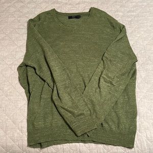 J Crew green v-neck cotton sweater